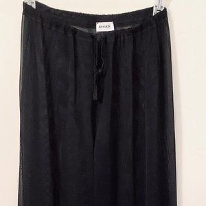 Sheer, wide-leg knit pants